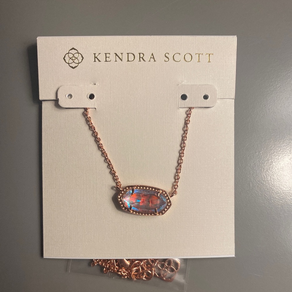 Kendra Scott Elisa Dichroic Glass Rose Gold Necklace